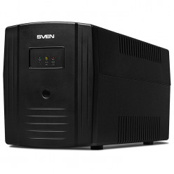 SVEN Pro 1000 (USB), Line-interactive UPS with AVR, 1000VA /720W, 3x Schuko outlets, 2x7AH, AVR: 175-280V, USB, RJ-45, Cold start function, Black